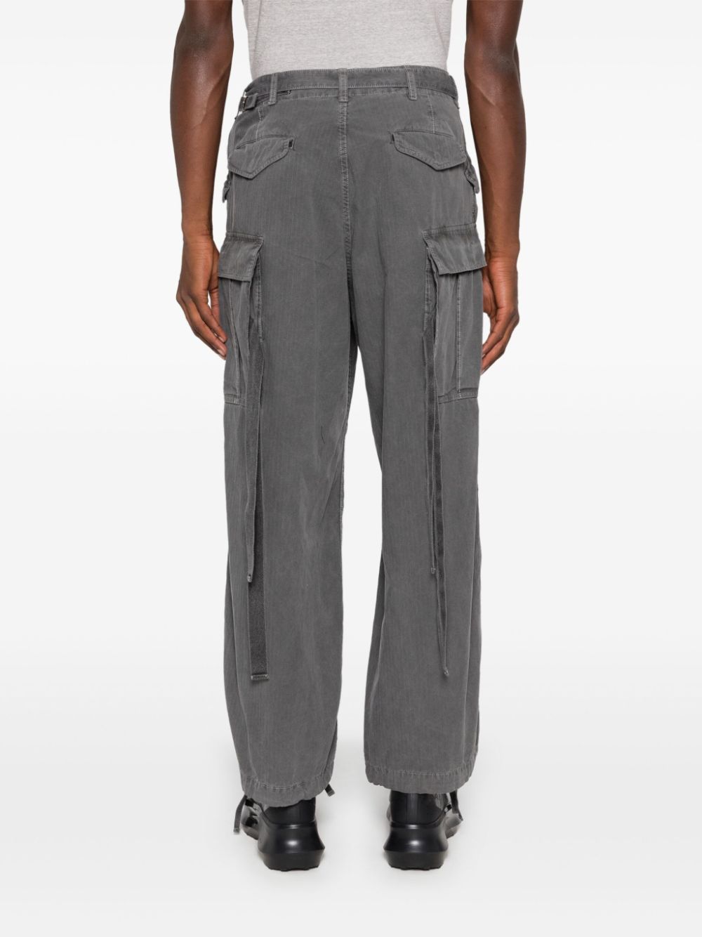 Shop Sacai Ripstop Cargo Pants In Grey