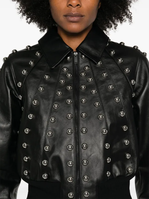 Alexander McQueen Studded Leather Jacket Black FARFETCH SG