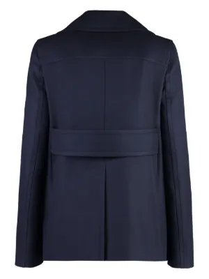 【関税＆送料込み】Valentino Garavani Navy Blue Wool Blazer Valentino Garavani Bow Closure Cropped Wool Blazer