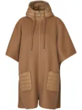 Moncler hooded cape - Brown