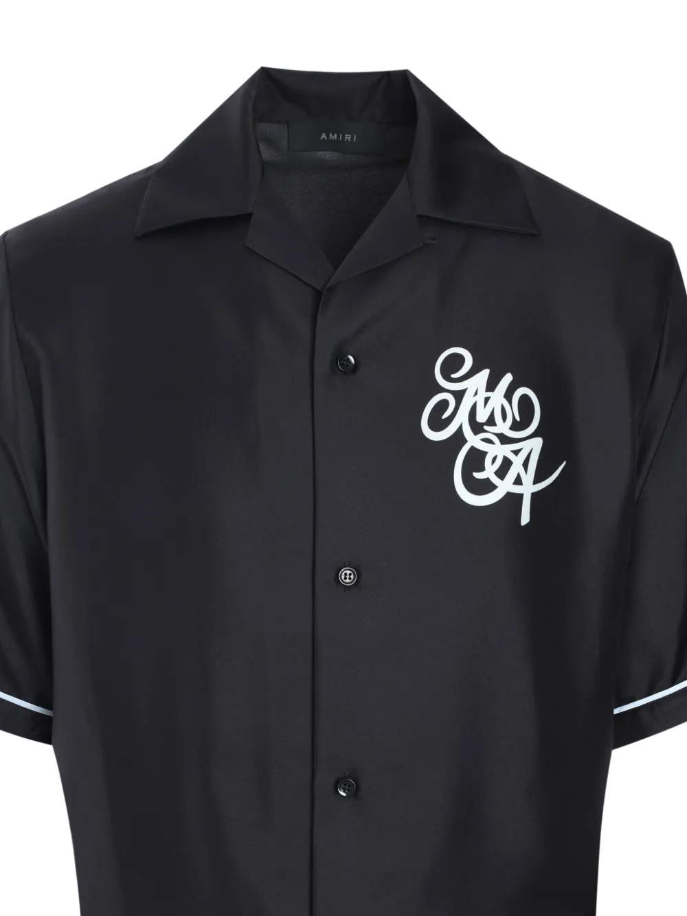 AMIRI Zijden overhemd met logoprint Zwart