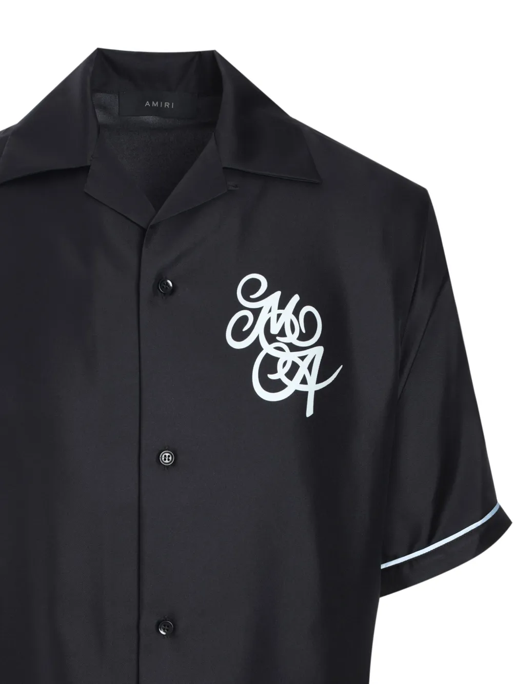AMIRI Zijden overhemd met logoprint Zwart
