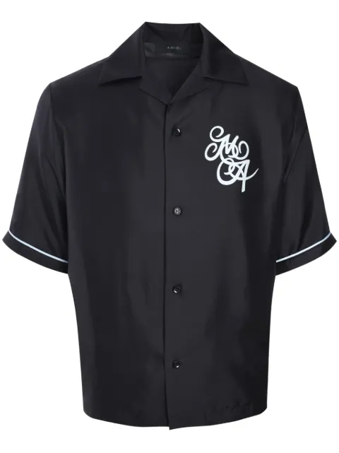 AMIRI logo-print silk shirt