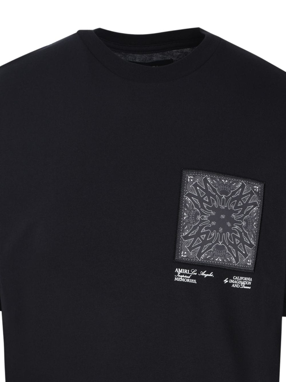 Shop Amiri Bandana-appliqué Cotton T-shirt In 黑色