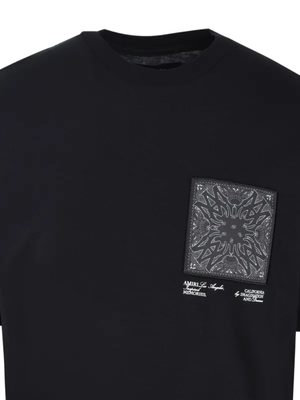 AMIRI バンダナアップリケ Tシャツ | ブラック | FARFETCH JP