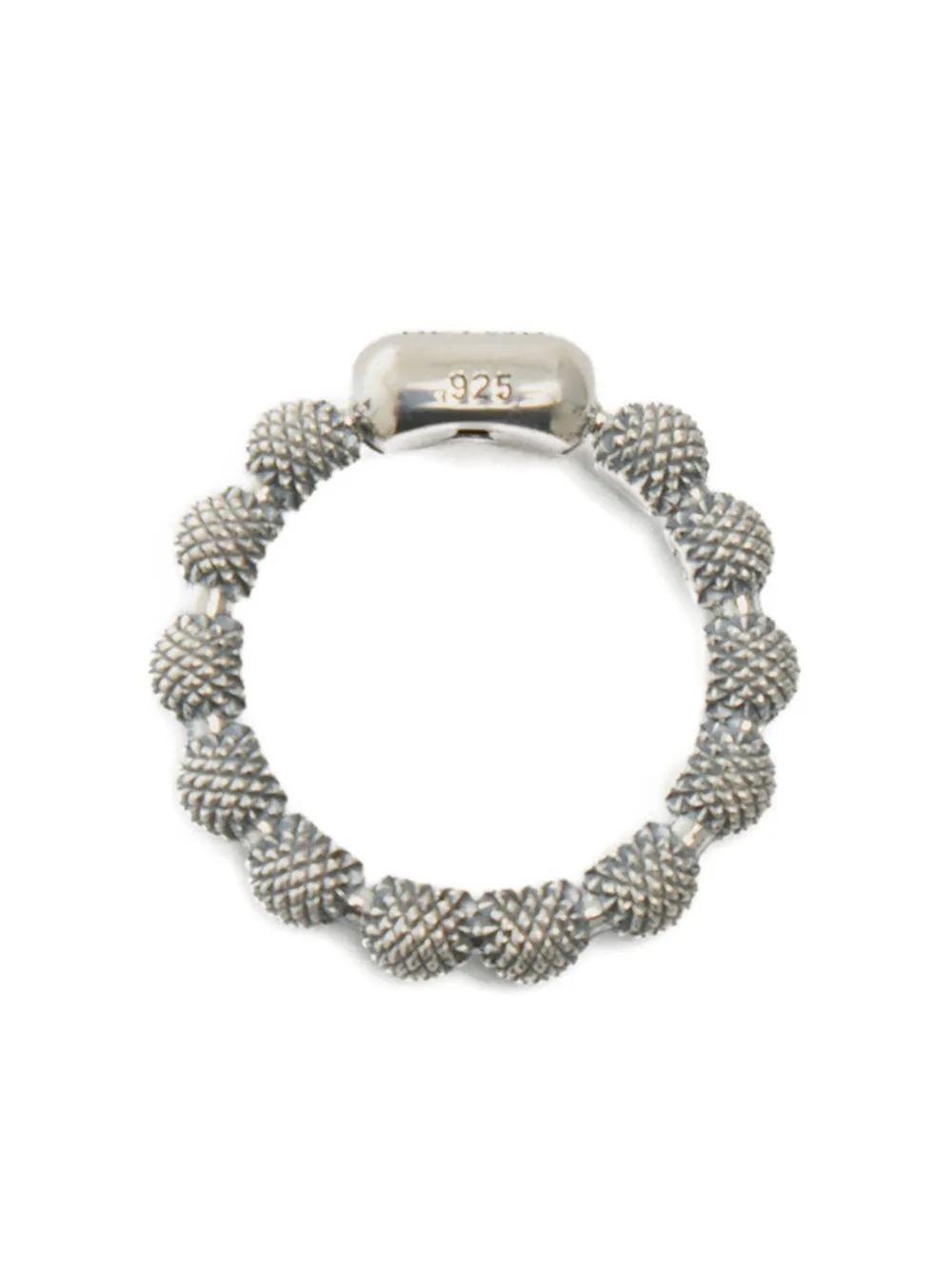 Good Art Hlywd Beaded Ball-chain Ring In Silver