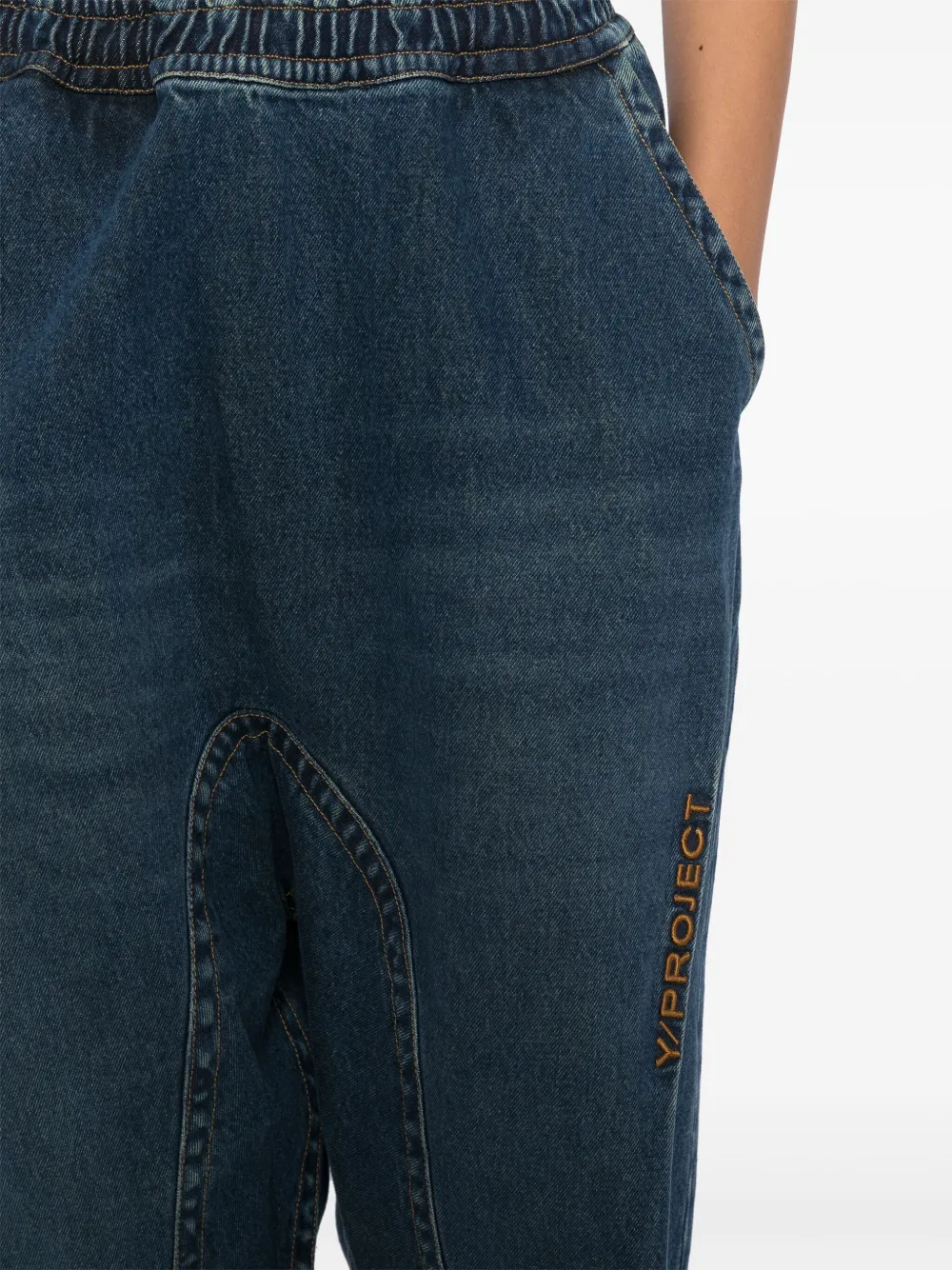 Y Project Jeans met geborduurd logo Blauw