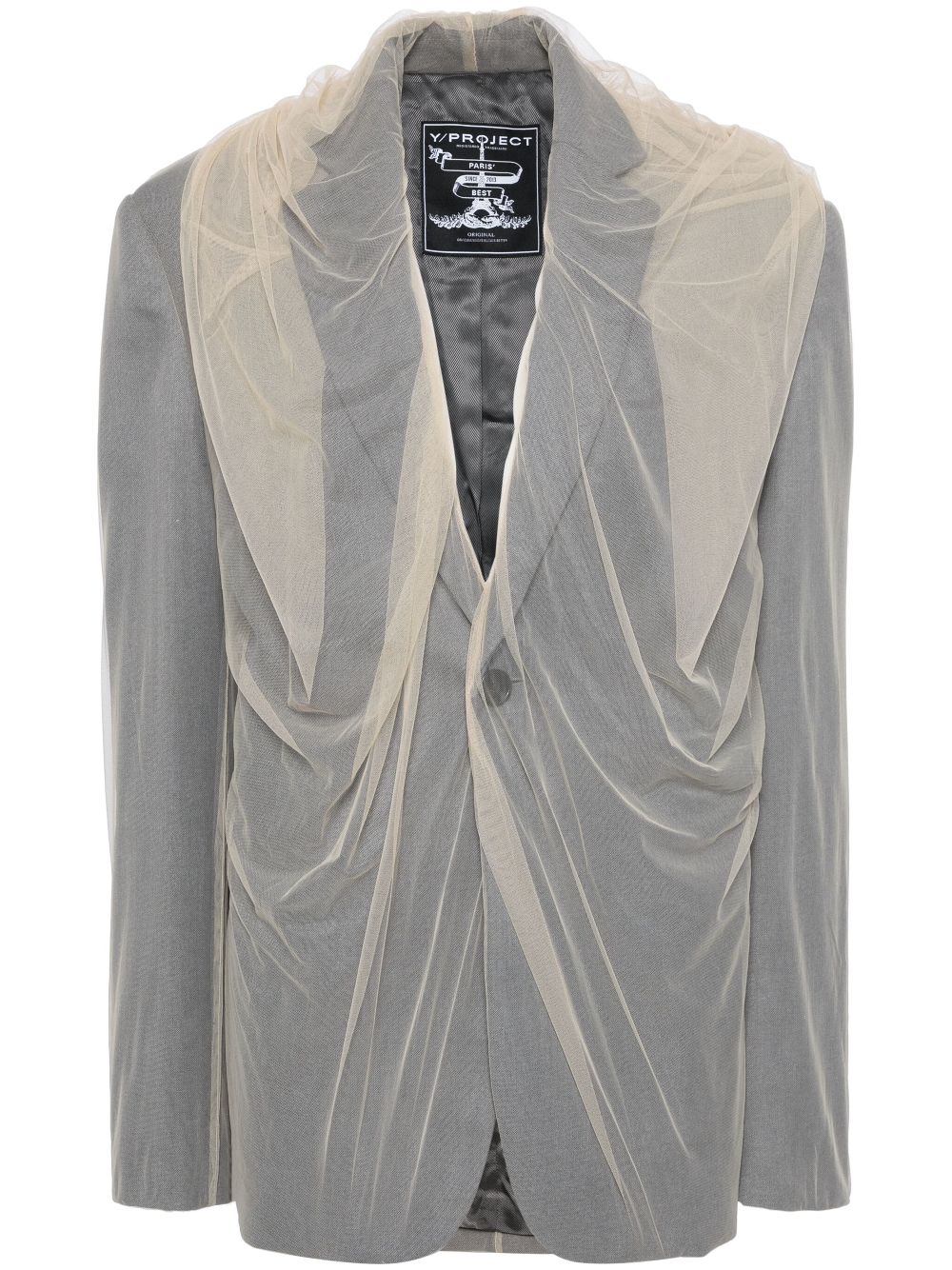 Y/Project draped hood blazer - Grey