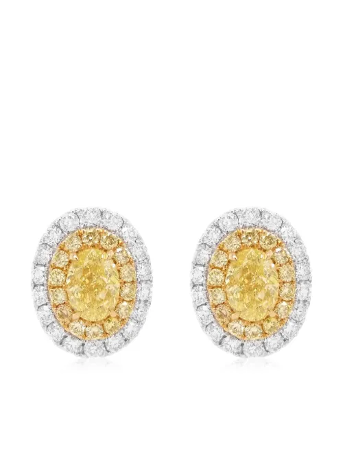 Boucles d’oreilles en or blanc 18ct pavées de diamants - HYT Jewelry - Modalova