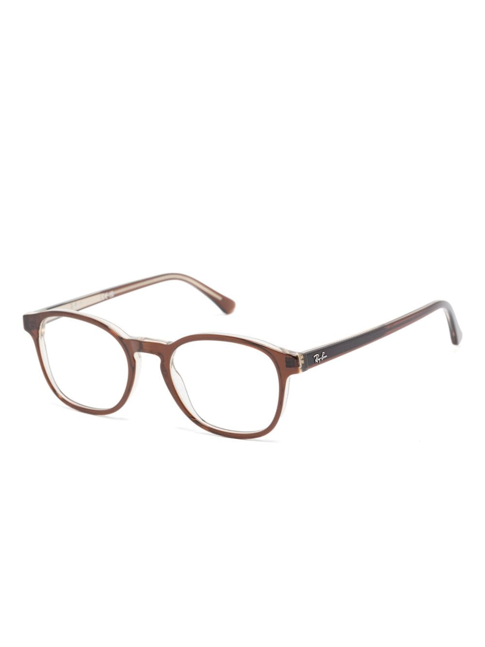 Shop Ray Ban Square-frame Glasses In Brown