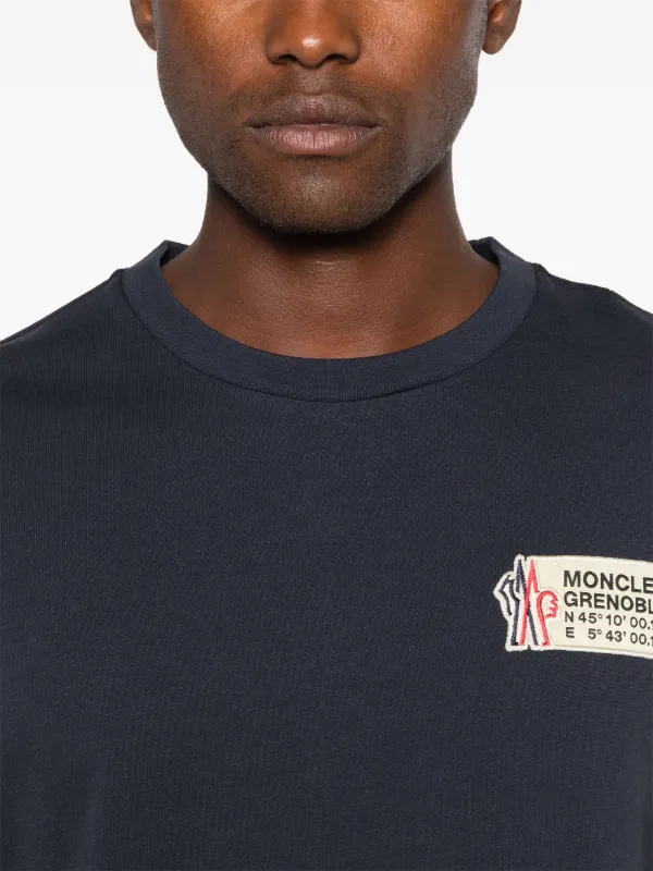 Tシャツ・カットソー MONCLER GRENOBLE Logo Co-Ordinates Embroidered T-Shirt Navy Moncler Grenoble Men's Logo T-Shirt in Navy Moncler Grenoble