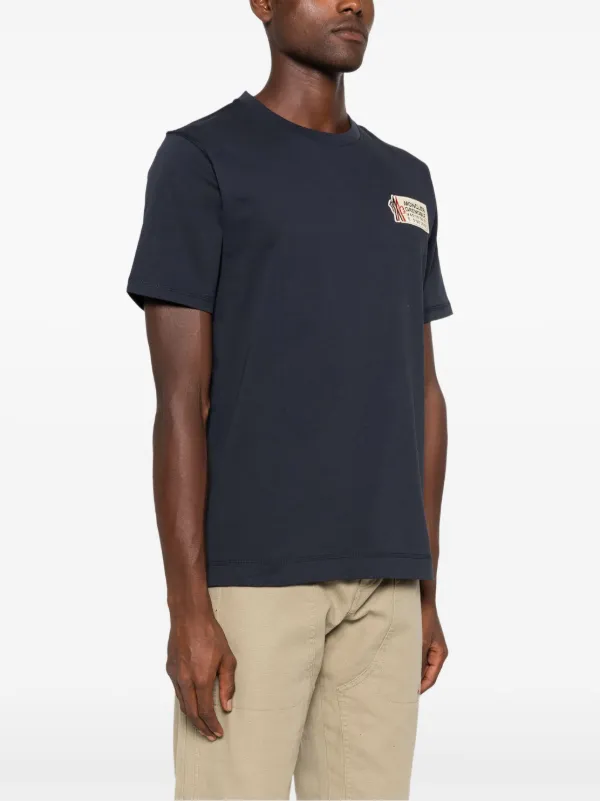 Moncler Grenoble logo-patch T-shirt | Blue | FARFETCH ID