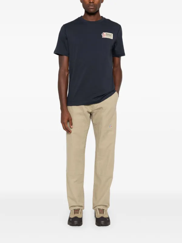 【MONCLER】23SS GRENOBLE メッシュ使い レイヤーTシャツ Moncler Grenoble logo-patch T-shirt | Blue | FARFETCH ID