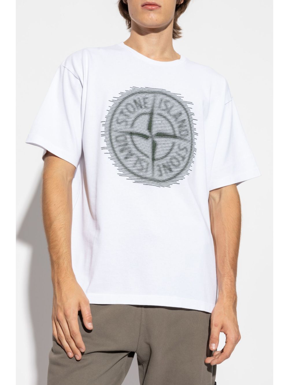 Stone Island T-shirt met logo Wit