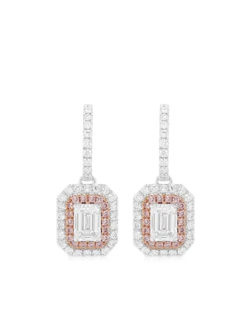 Boucles d'oreilles en or blanc 18ct pavées de diamants - HYT Jewelry - Modalova
