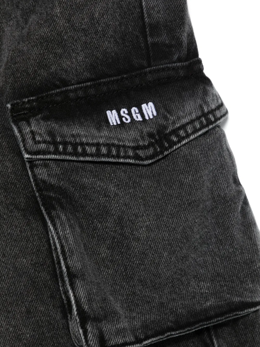 MSGM Kids Cargo jeans met meerdere vakken Zwart