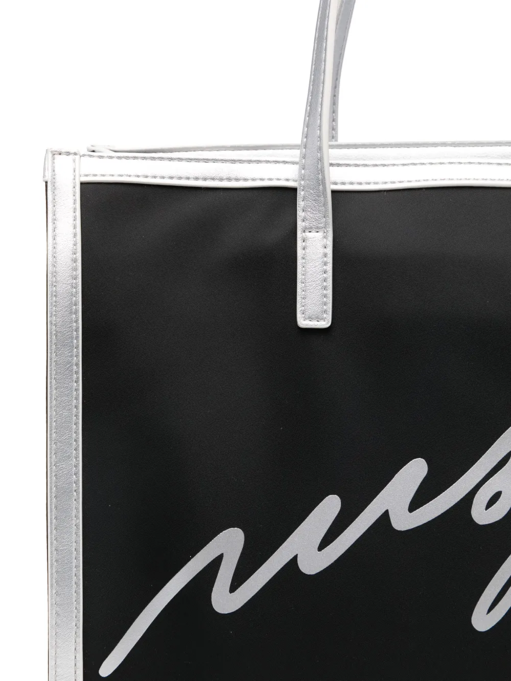 Msgm Logo-print Shoulder Bag In Black