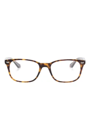 Ray-Ban トータスシェル スクエア眼鏡フレーム | ブラウン | FARFETCH JP