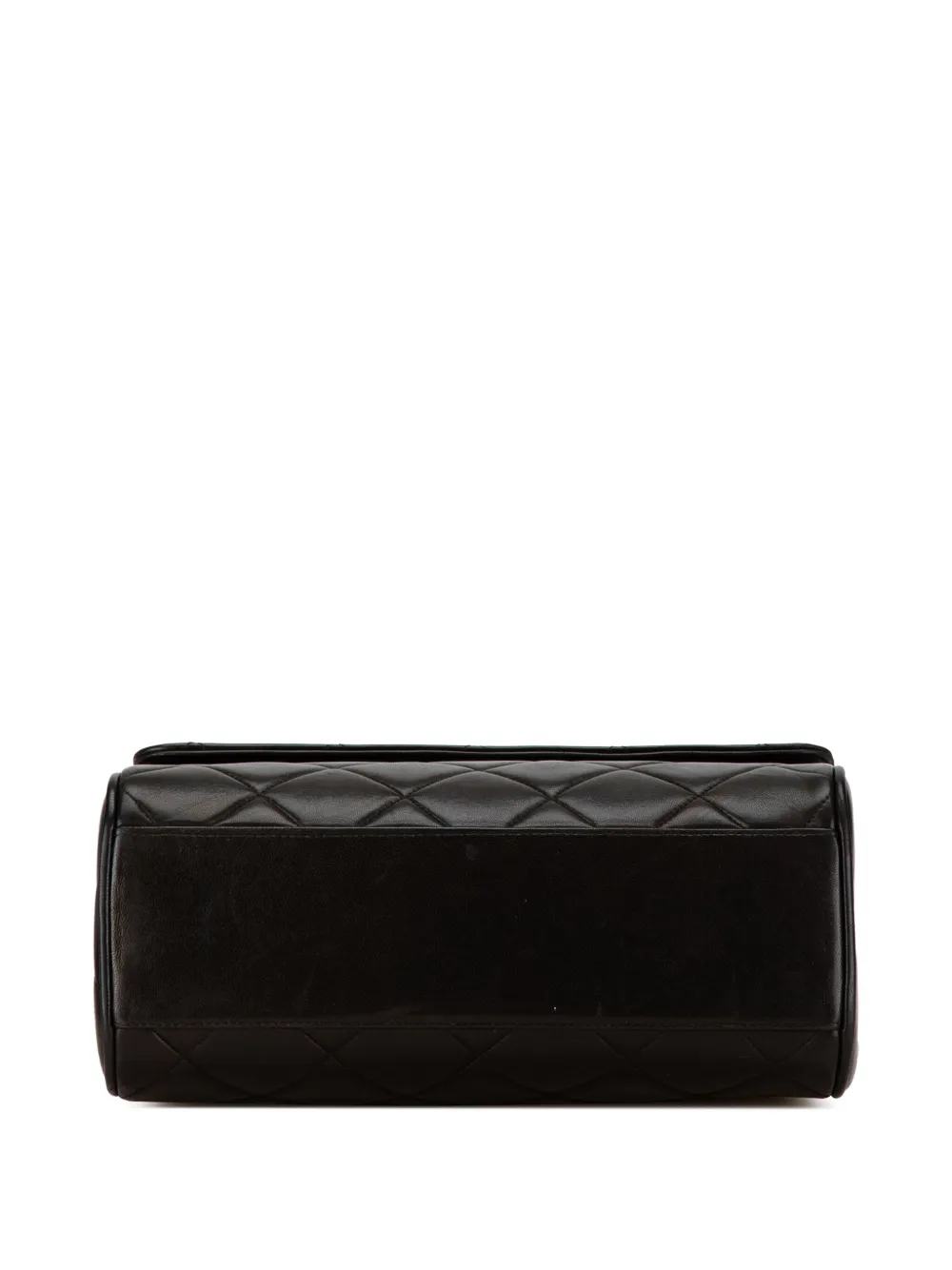 Pre-owned Chanel 1994-1996 Cc Quilted Lambskin Flap Crossbody Bag In Black