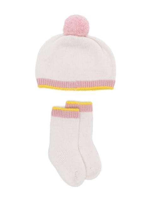 Gensami kids cashmere socks and beanie set