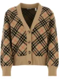 Burberry checked cashmere cardigan - Neutrals