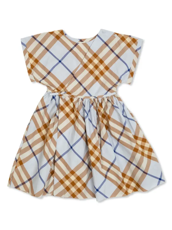 Burberry Kids ヴィンテージチェック ワンピース | ブルー | FARFETCH JP