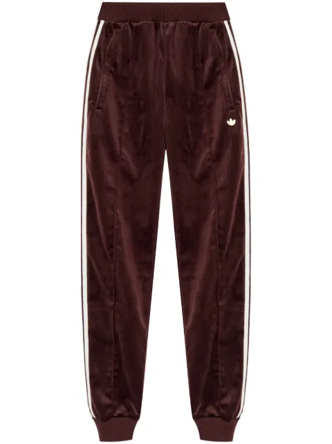 adidas logo-patch velvet track pants