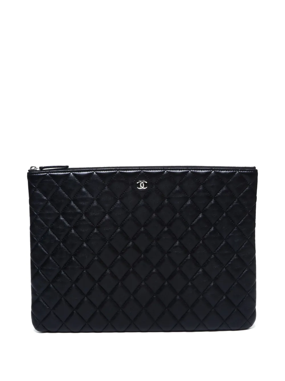 CHANEL Pre-Owned 2016 CC diamond-quilted clutch bag – Black