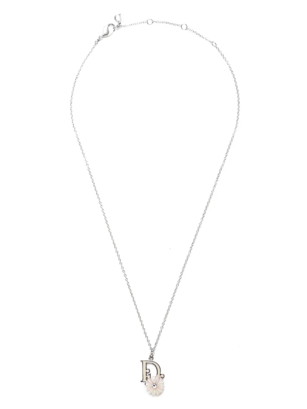 Christian Dior Pre-Owned フローラルペンダント ネックレス - シルバートーン Christian Dior Pre-Owned フローラルペンダント ネックレス - シルバートーン