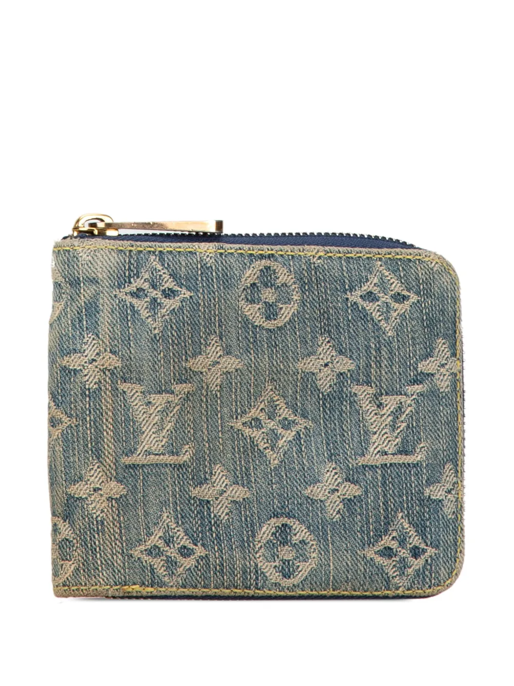 Louis Vuitton Pre Owned 2007 Kleines Monogram Denim Zippy Portemonnaie Blau FARFETCH DE