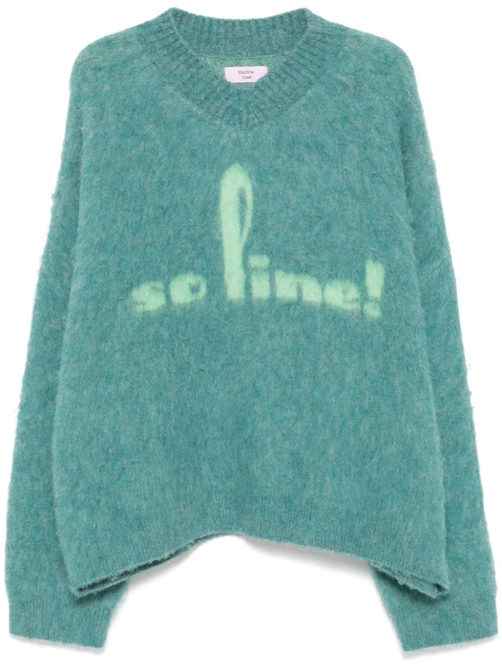 Shop Martine Rose Brushed V-neck Sweater In Blue