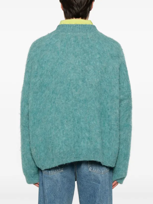 Martine Rose Brushed V-neck Sweater | Blue | FARFETCH