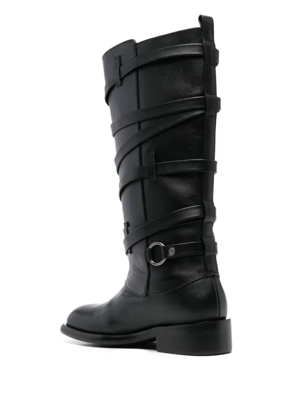 ロングブーツ [Anderson Bell] HEATHER CUT-OUT LONG BOOTS Andersson Bell Black Heather Cutout Leather Boots Andersson Bell