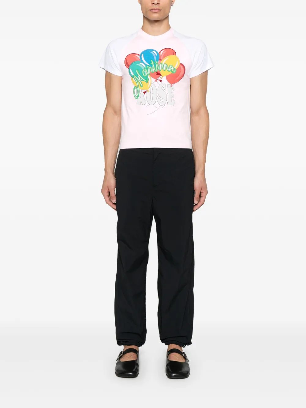 Martine Rose Raglan Shrunken T-shirt - Roze