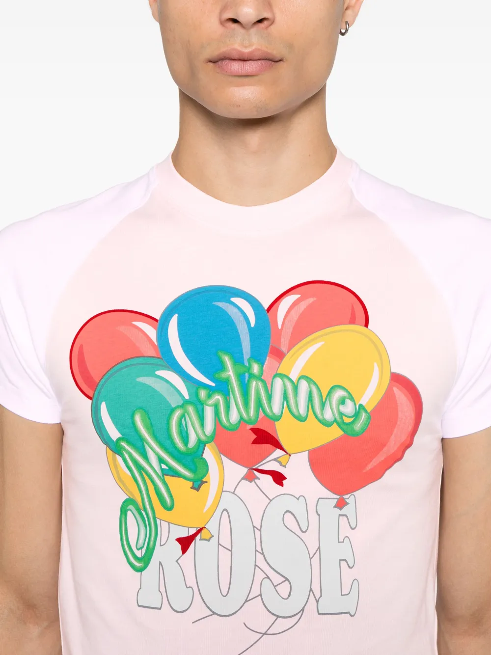 Shop Martine Rose Raglan Shrunken T-shirt In Pink