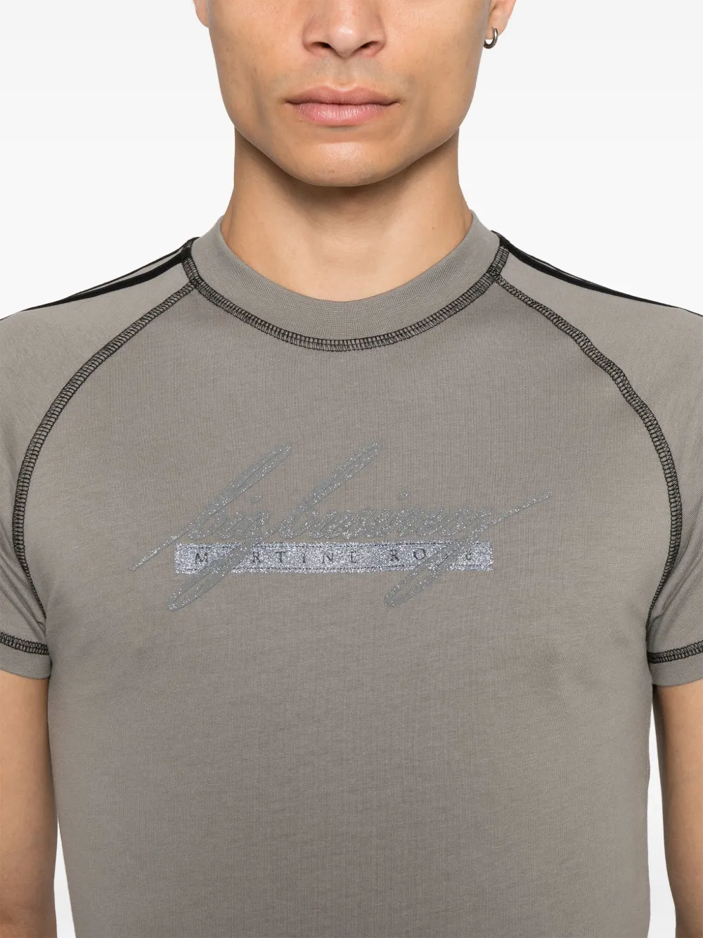 Martine Rose Raglan Shrunken T-shirt Grijs