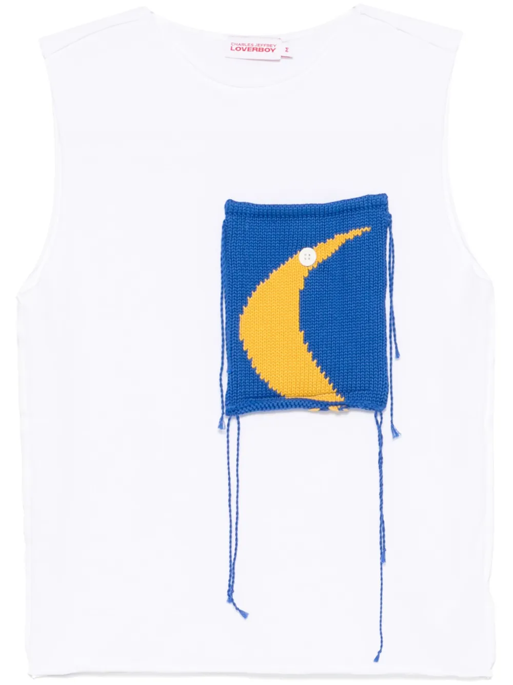 Charles Jeffrey Loverboy patch-pocket tank top - White
