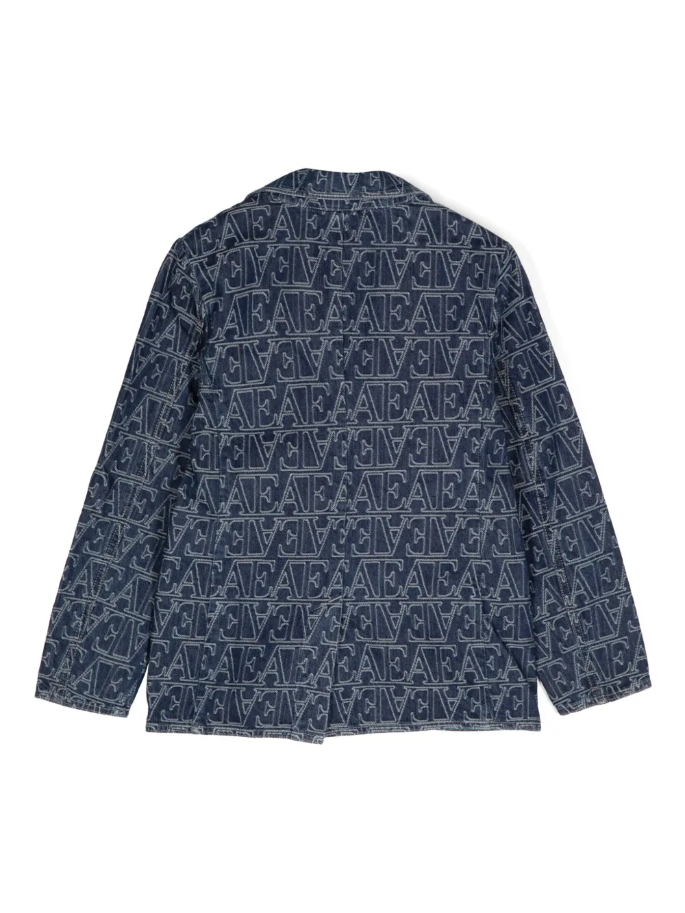 Emporio Armani Kids Blazer met monogram Blauw