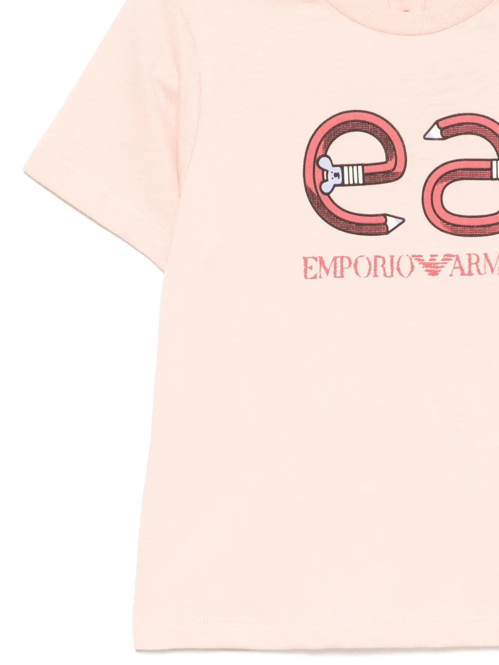 Emporio Armani Kids Back-to-School T-shirt met logoprint Roze