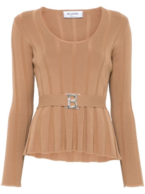 Blugirl belted ribbed top