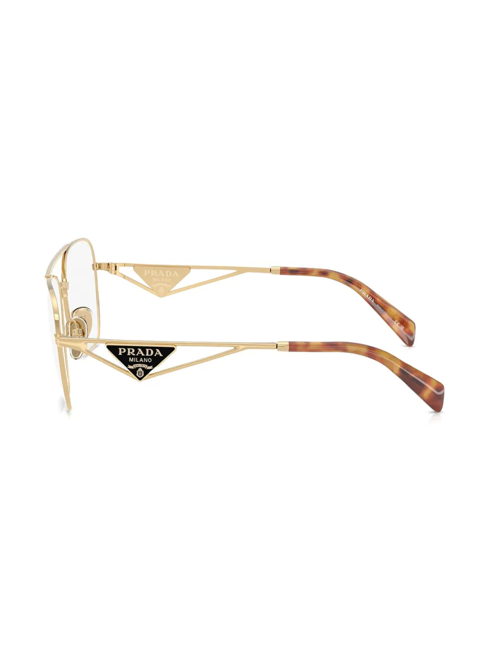 Prada Eyewear Zonnebril met browline montuur Goud
