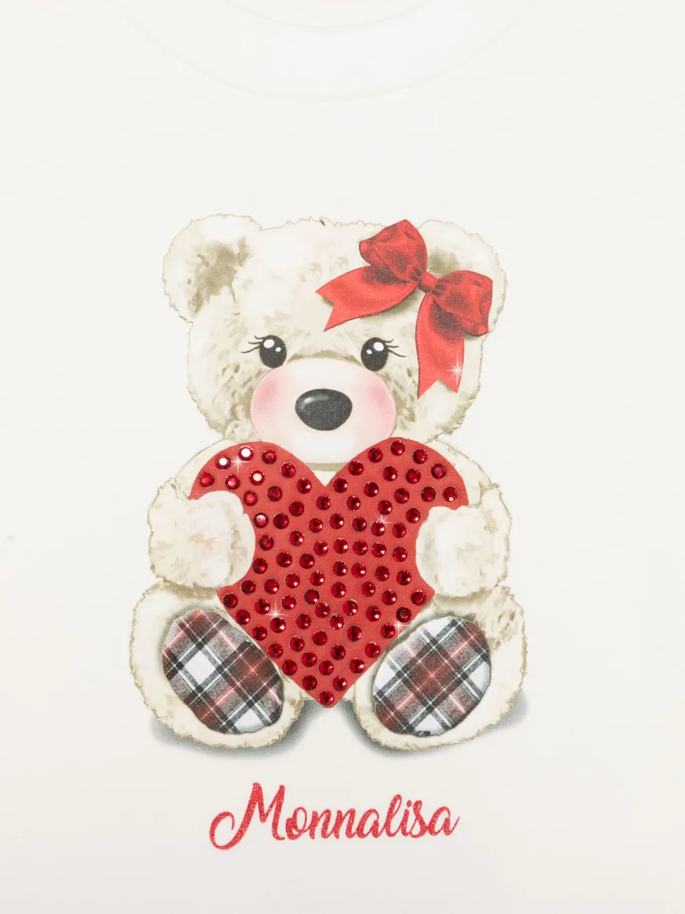 Monnalisa T-shirt met teddybeerprint Wit