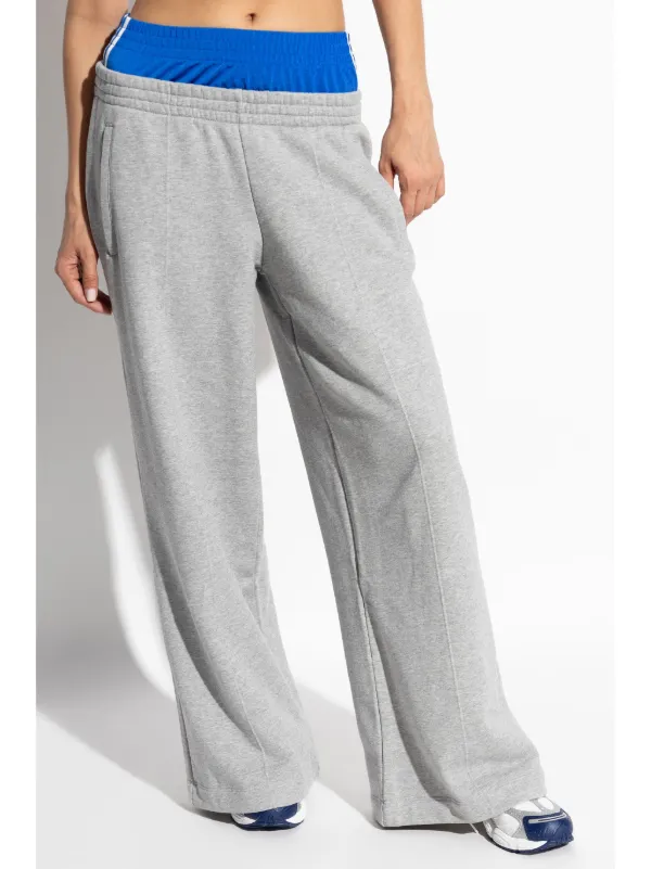 Adidas double layer Cotton Track Pants Grey FARFETCH