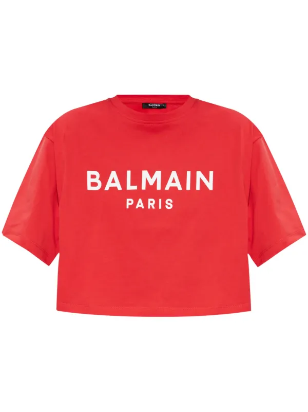 Balmain t shirt red best sale