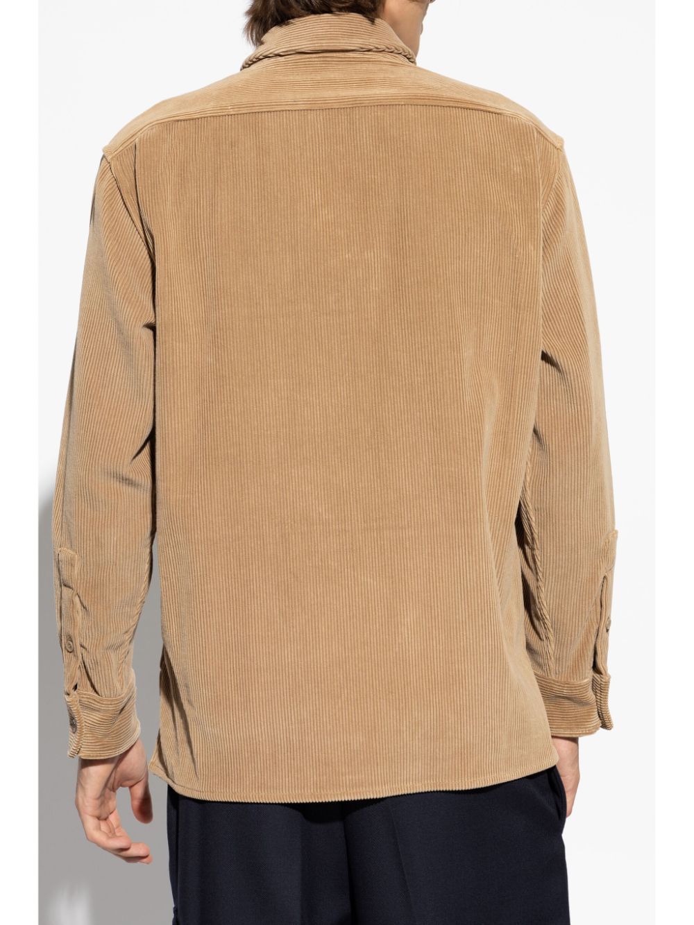 Affordable Burberry logo-embroidered corduroy shirt jacket Men