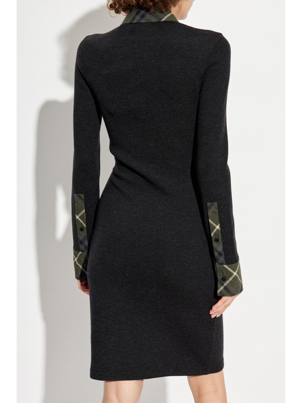 Shop Burberry Long Sleeve Dress In Schwarz