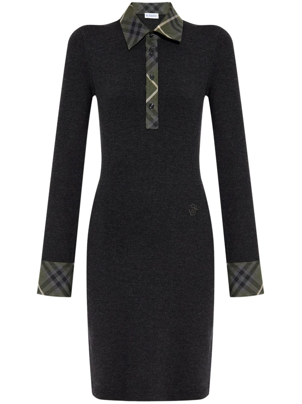 Shop Burberry Long Sleeve Dress In Schwarz