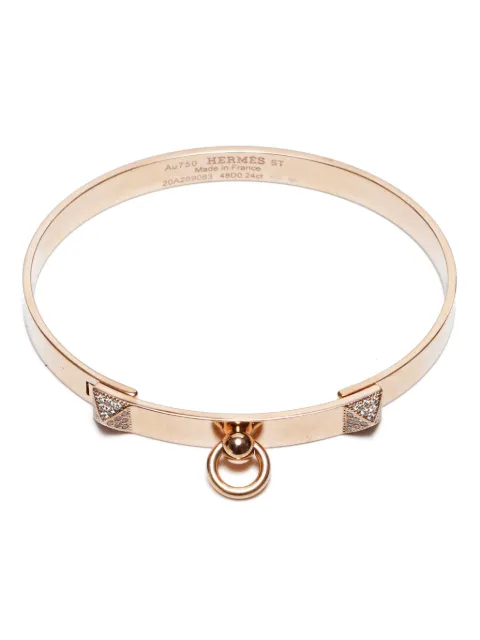 Hermès Pre-Owned bracelet Collier de Chien en or rose 18ct pavé de diamants