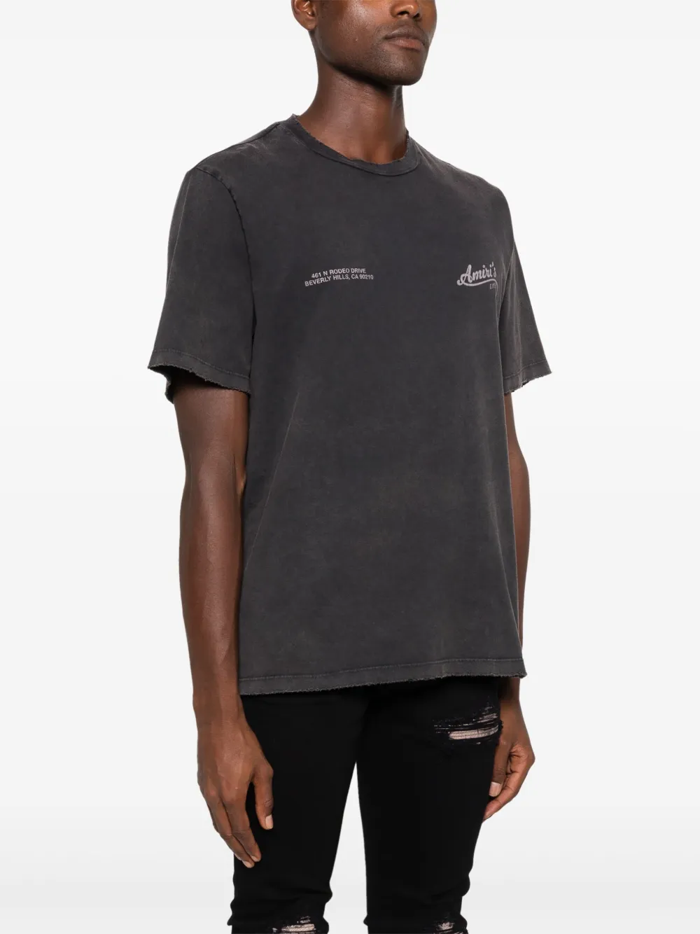 Amiri Cinema Distressed Cotton Graphic T-shirt In Black