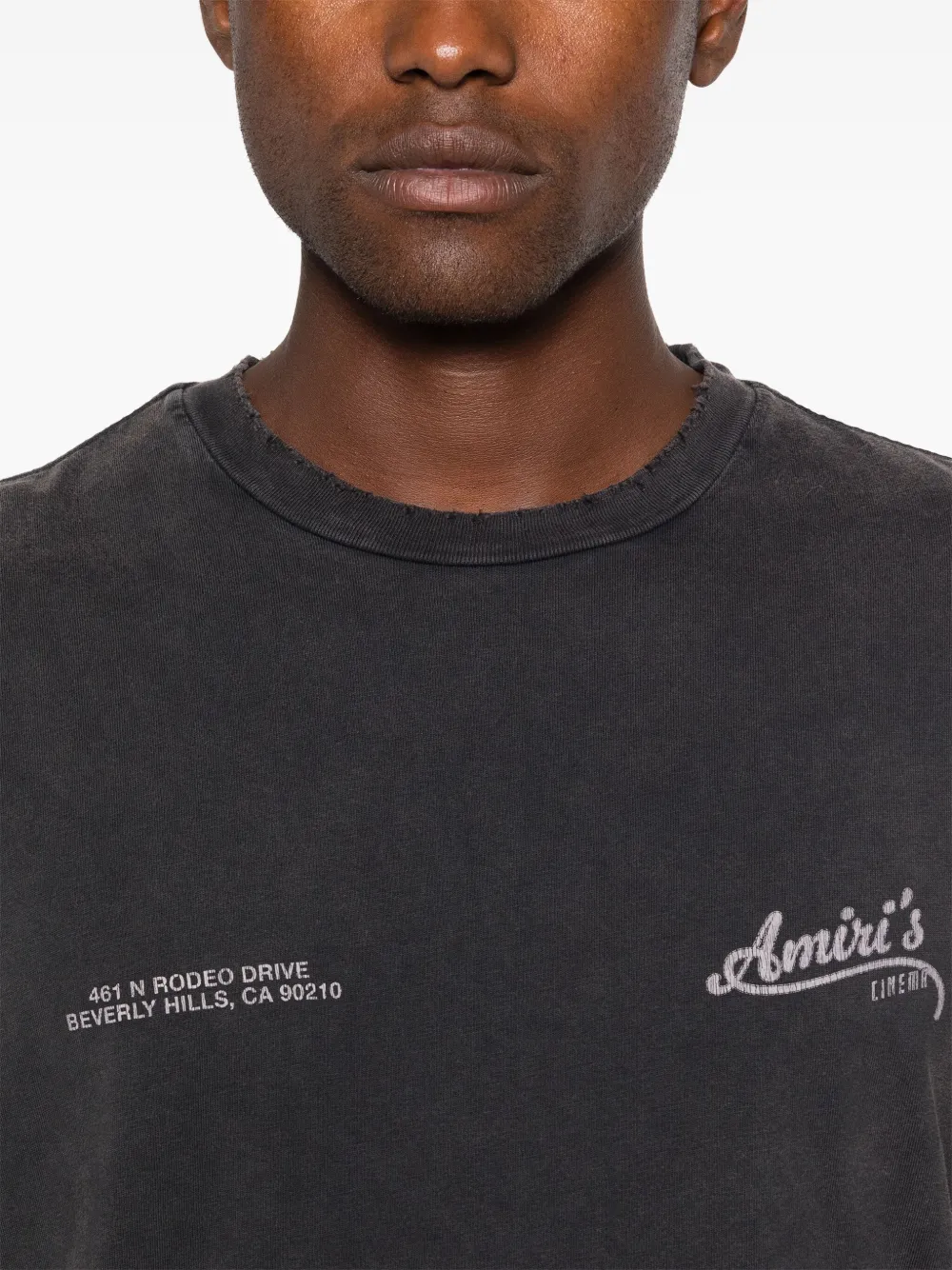 Amiri Cinema Distressed Cotton Graphic T-shirt In Black